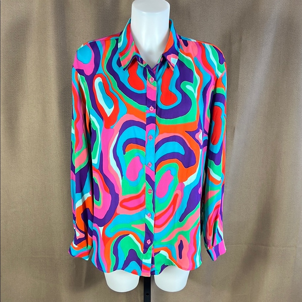 NY&C Abstract Button-Up Shirt